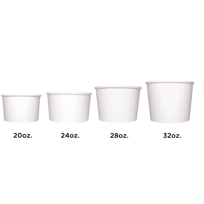 Karat 24oz Paper Food Containers - White (142mm) - 600 ct